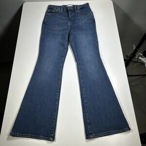 Good American Jeans Women’s 6 / 28 Blue Good Petite Flare Mid Rise Stretch Denim